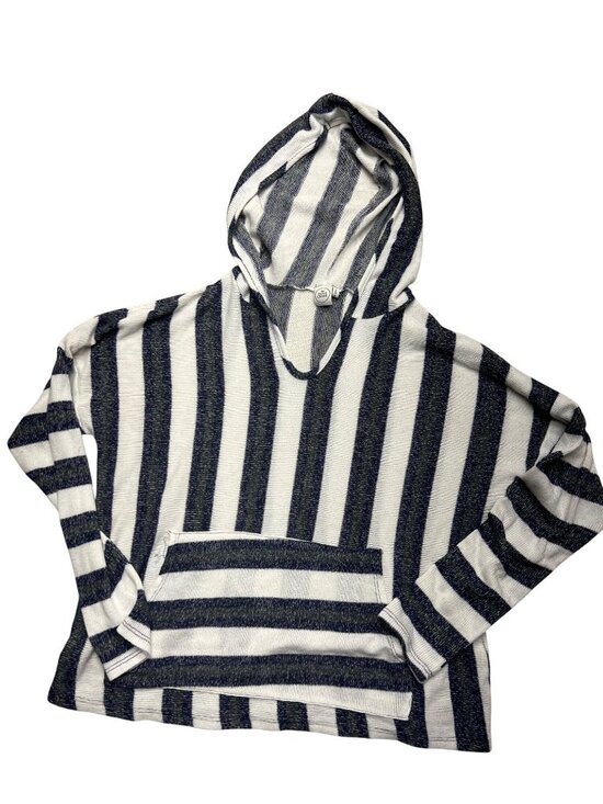 Paper Crane Tops - Paper Crane Striped Lightweight Hoodie Knit Small Coastal Beach Casual